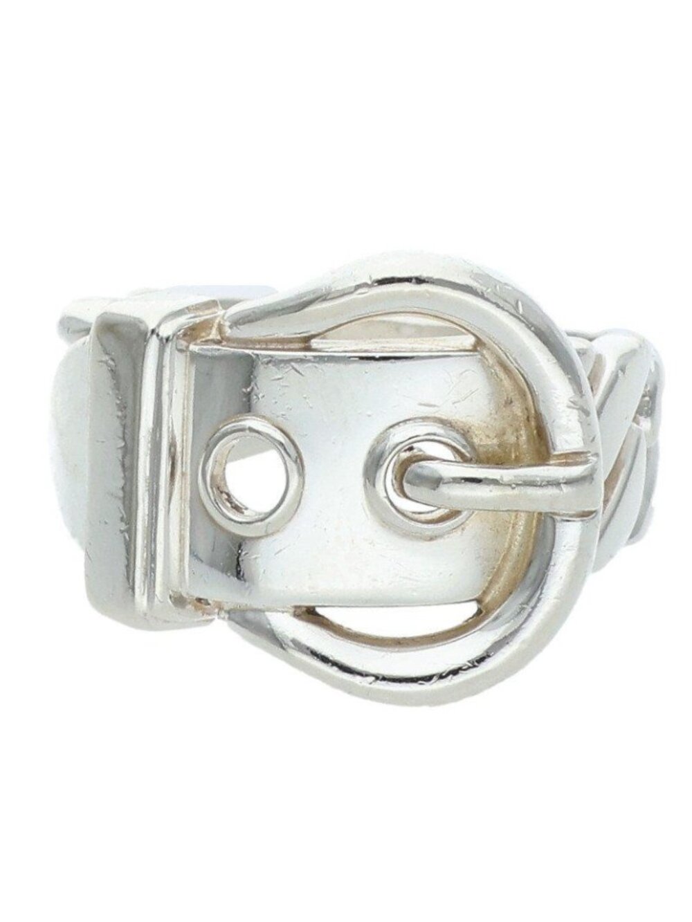 Hermes Boucles Sellier Silver Ring
